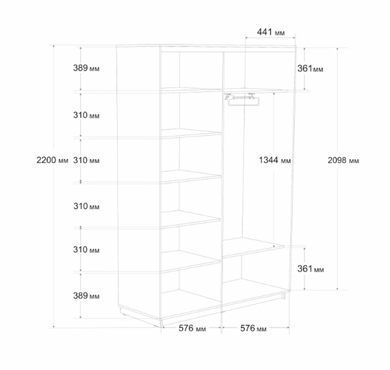 Шкаф Экспресс (ДСП/Зеркало) 1200х450х2200, бетон в Стерлитамаке - изображение 6