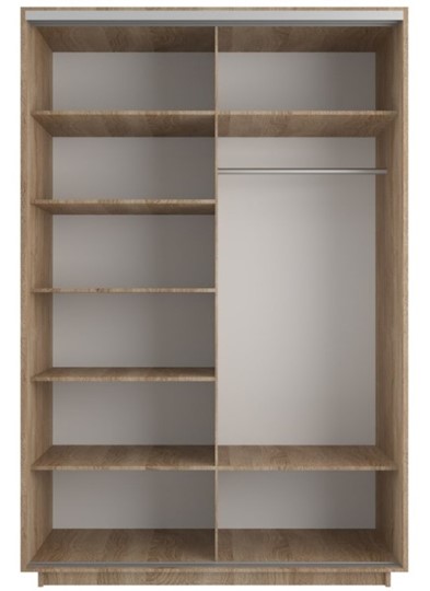 Шкаф 2-х створчатый Экспресс (Комби), со стеллажом 1700x600x2200, дуб сонома в Стерлитамаке - изображение 1