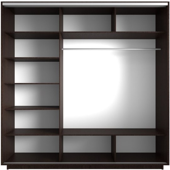 Шкаф 3-х створчатый Экспресс со стеллажом, 2100х600х2200, Сакура/венге в Стерлитамаке - изображение 1