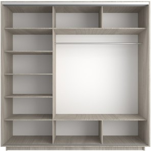 Шкаф 3-створчатый Экспресс (Зеркало/ДСП/Зеркало), 1800х600х2400, шимо светлый в Стерлитамаке - предосмотр 1