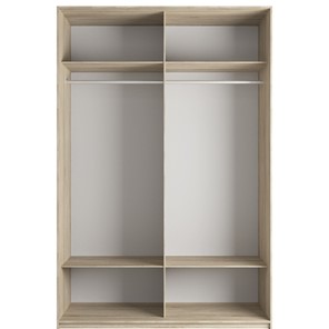 Шкаф 2-дверный Эста (Зеркало/Стекло белое) 1600x660x2200, белый снег в Стерлитамаке - предосмотр 1
