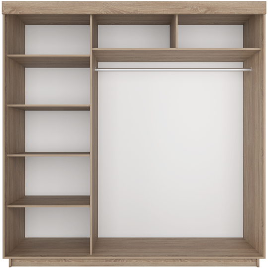 Шкаф 3-дверный Лайт (2 ДСП/Зеркало) 1800х595х2120, Сонома в Стерлитамаке - изображение 1