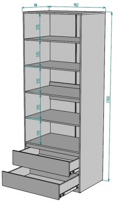Шкаф 2-створчатый Мальта H187, БП в Стерлитамаке - изображение 1