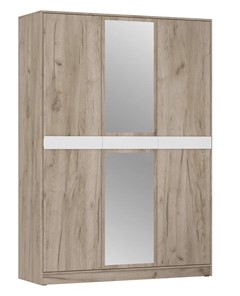 Шкаф трехдверный ШРК-3 Шарм с зеркалом Дуб Крафт Серый/Белый Бриллиант в Уфе