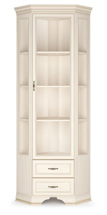 Шкаф-витрина угловой Сиена, Бодега белый / патина золото в Салавате - изображение