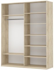 Шкаф 2-х дверный Прайм (ДСП/Белое стекло) 1400x570x2300, венге в Стерлитамаке - предосмотр 1