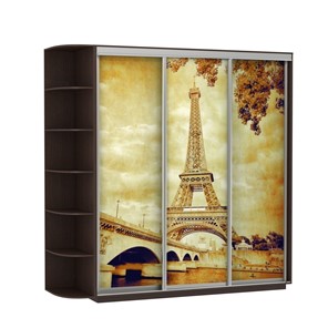 Шкаф 3-х створчатый Экспресс со стеллажом, 2400х600х2400, Париж/венге в Стерлитамаке