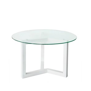 Круглый столик Оникс-8, Выбеленный дуб/Прозрачное стекло в Стерлитамаке - предосмотр