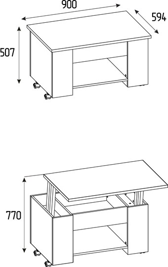 Журнальный стол-трансформер Леон 219 в Стерлитамаке - изображение 1