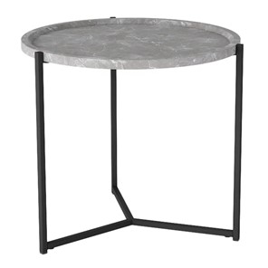 Круглый столик Бруно, серый мрамор/титан в Уфе