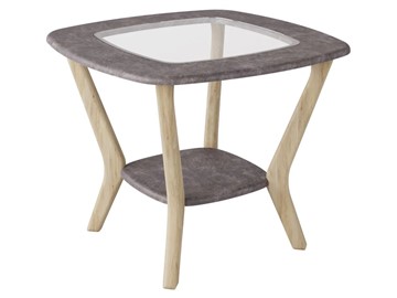 Круглый столик Мельбурн, серый бетон/дуб сонома в Уфе