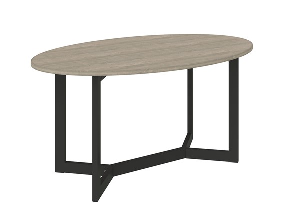 Овальный столик Триада-16Д, Черный/Натюрель в Стерлитамаке - изображение