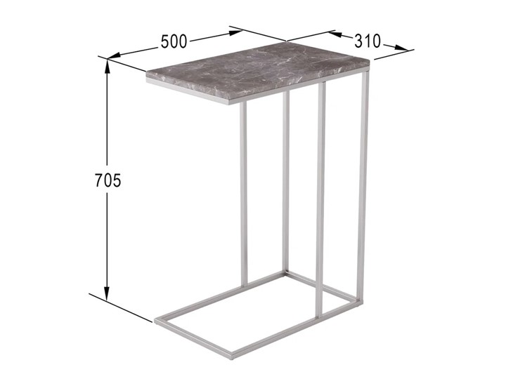 Столик приставной Агами (серый мрамор) в Стерлитамаке - изображение 3