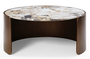Журнальный столик CT3095CL (D90) белая керамика /бронзовый в Уфе