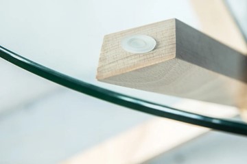 Круглый стол Оникс-3, Натуральный массив/Прозрачное стекло в Уфе - предосмотр 2
