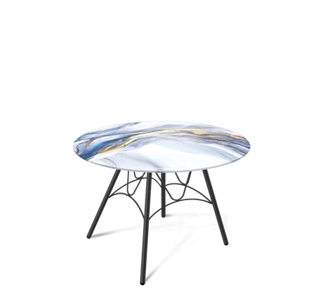 Столик SHT-S100 / SHT-TT32 60 стекло/МДФ (млечный путь/черный муар) в Стерлитамаке - изображение