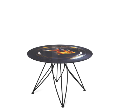 Круглый столик SHT-S113 / SHT-TT32 60 стекло/МДФ (лунная ночь/черный муар) в Стерлитамаке - изображение