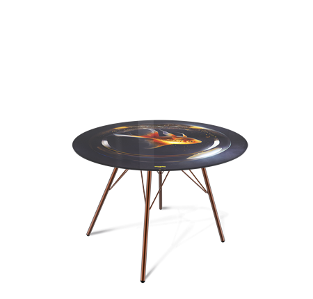 Круглый столик SHT-S37 / SHT-TT32 60 стекло/МДФ (лунная ночь/медный металлик) в Стерлитамаке - изображение