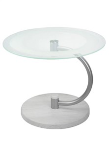 Стеклянный столик Дуэт 13Н (металлик-дуб дымчатый-прозр) в Стерлитамаке - предосмотр 1