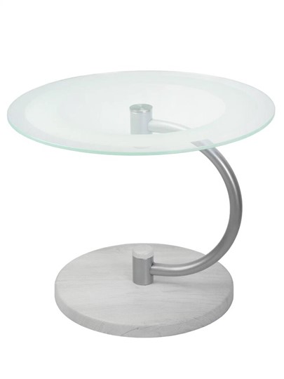 Стеклянный столик Дуэт 13Н (металлик-дуб дымчатый-прозр) в Салавате - изображение 1