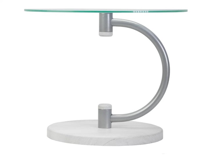 Стеклянный столик Дуэт 13Н (металлик-дуб дымчатый-прозр) в Стерлитамаке - изображение 2