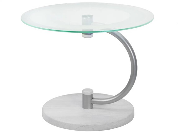 Стеклянный столик Дуэт 13Н (металлик-дуб дымчатый-прозр) в Уфе - изображение