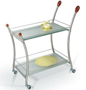 Стол сервировочный Поло, металлик/прозрачное стекло в Стерлитамаке