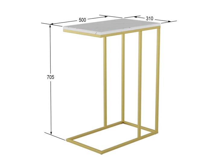 Придиванный столик Агами Голд (белый мрамор) в Стерлитамаке - изображение 3