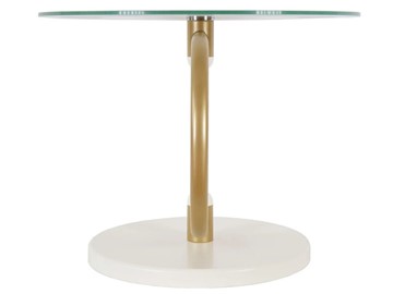 Стеклянный столик Дуэт 13Н (золото-слоновая кость-прозрачное) в Стерлитамаке