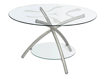 Стеклянный столик Дуэт 3 (металлик-прозрачное) в Салавате