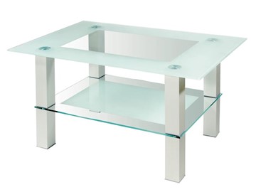 Стеклянный столик Кристалл 2 (алюминий-прозрачное) в Стерлитамаке - предосмотр