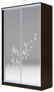Шкаф 2300х1682х420 два зеркала, "Бабочки" ХИТ 23-4-17-66-05 Венге Аруба в Стерлитамаке - предосмотр