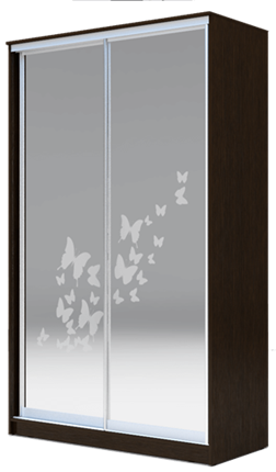 Шкаф 2300х1682х420 два зеркала, "Бабочки" ХИТ 23-4-17-66-05 Венге Аруба в Стерлитамаке - изображение