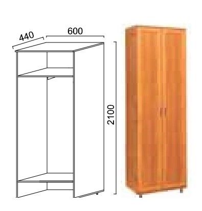 Шкаф двухдверный Александра-1, ПР-2, шимо светлый, МДФ с кожзамом в Стерлитамаке - изображение