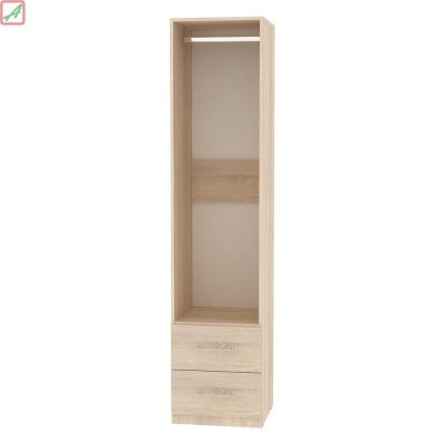 Распашной шкаф Риал (H20) 198х45х45 ручка рейлинг, Белый/ДСС в Салавате - изображение 1