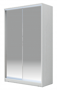Шкаф 2-х дверный 2400х1200х420 Хит-24-4-12/2-88, Матовое стекло, Белый в Стерлитамаке