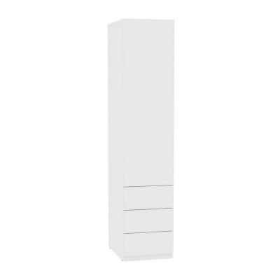 Шкаф распашной Риал (H14) 198х45х45 PUSH to OPEN, Белый в Стерлитамаке - изображение