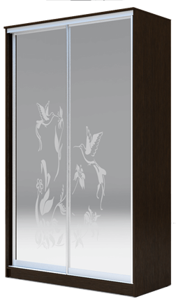 Шкаф 2-х створчатый 2200х1682х420 два зеркала, "Колибри" ХИТ 22-4-17-66-03 Венге Аруба в Стерлитамаке - изображение