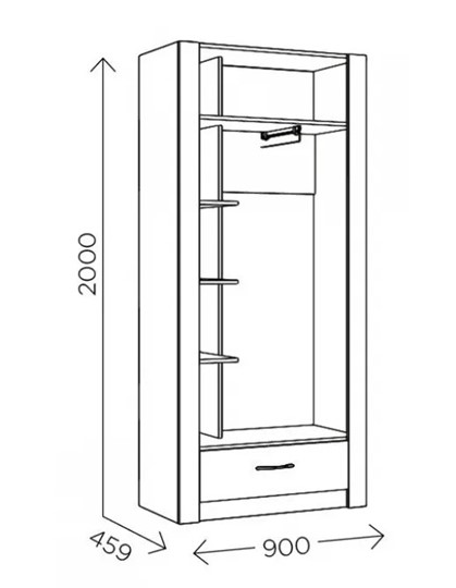 Шкаф гардеробный Ева 5 М1 дуб ирландский/белый матовый в Стерлитамаке - изображение 2