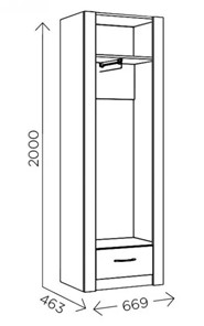 Шкаф гардеробный Ева 5 М3 дуб ирландский/белый матовый в Стерлитамаке - предосмотр 1