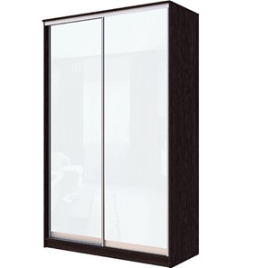 Шкаф двухстворчатый Хит-22-12-22 с цветным стеклом, белое №10, Венге в Стерлитамаке