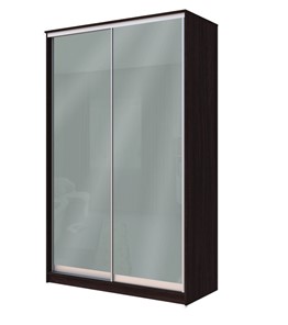 Шкаф 2-х створчатый Хит-22-12/2-22 с цветным стеклом, средне-серый 074, Венге в Стерлитамаке