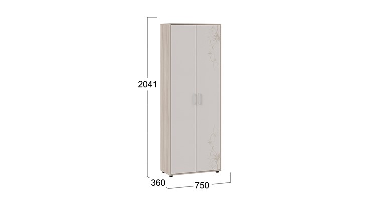 Распашной шкаф комбинированный Витра тип 1 (Ясень шимо/Сатин матовый с рисунком) в Стерлитамаке - изображение 3