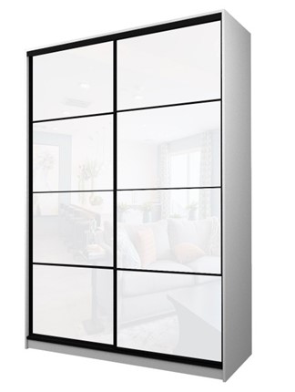 Шкаф 2-х дверный MAX МШ-25-6-18-22, Профиль Черный/Цвет Белый/Oracal Белый в Стерлитамаке - изображение