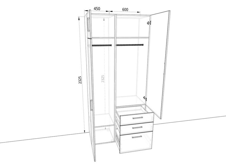 Шкаф распашной 1050х500х2325мм (10501) Белый/Жемчуг в Стерлитамаке - изображение 1