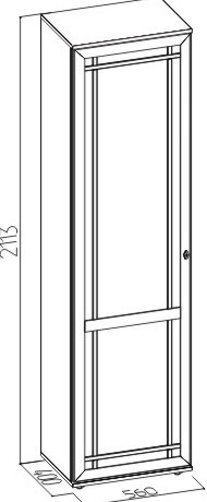 Шкаф для одежды Sherlock 71 левый, Ясень Анкор светлый в Стерлитамаке - изображение 2