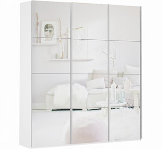 Шкаф Прайм (3 зеркало) 1800x570x2300, белый снег в Стерлитамаке