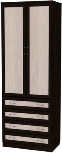 Шкаф двухдверный 103 со штангой, цвет Венге в Стерлитамаке - изображение