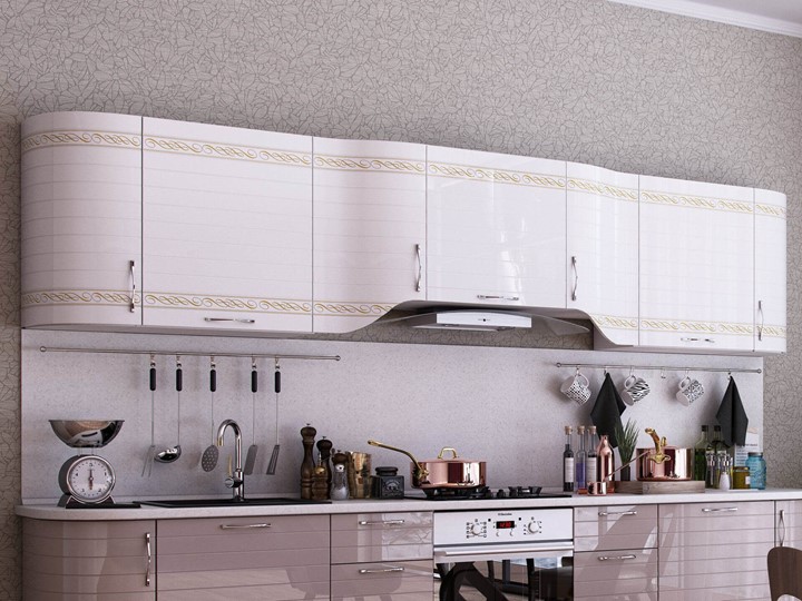 Кухонный гарнитур Анастасия цвет капучино 2 (260 см) в Уфе - изображение 1