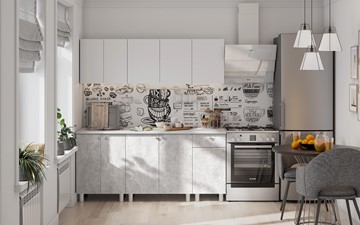 Кухонный гарнитур КГ-1 1800, белый/белый/цемент светлый/антарес в Стерлитамаке - предосмотр